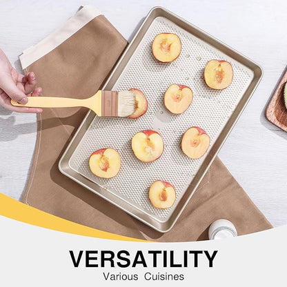 Jelly Roll Pan 15x10 - HONGBAKE Commercial Cookie Sheets for Baking with Diamond Texture Surface, 57% Thicker Carbon Steel Baking Sheet for Oven, Nonstick Cooking Tray - Image 8
