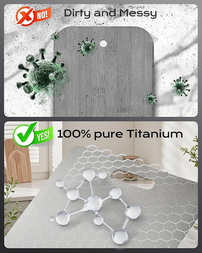 Titanium Cutting Board, Food Grade 100% Pure Titanium Cutting Boards for Kitchen, Non-Toxic Double-Sided Chopping Board, Dishwasher Safe, Easy to Clean – 12 x 9 Inch - Image 4