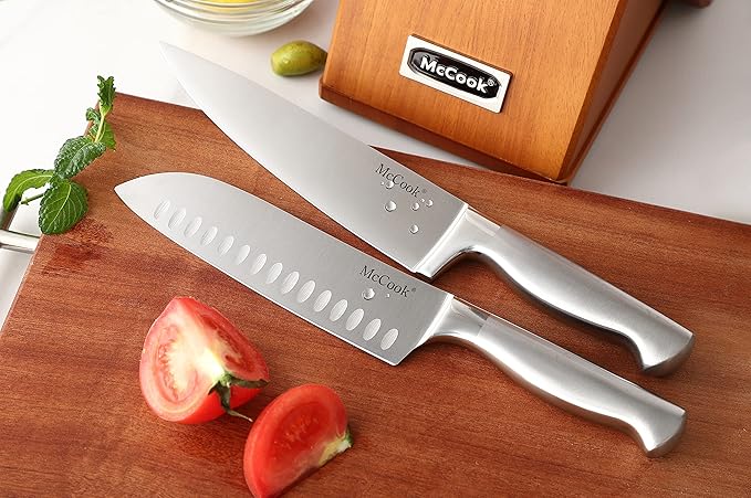 McCook® Kitchen Knife Sets,German Stainless Steel Knives Block Set with Built-in Sharpener - Image 5