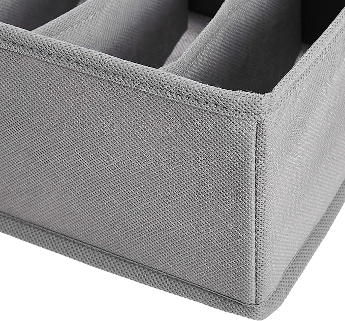 Amazon Basics Underwear Drawer Organizer Dividers for Closet Organization and Storage, Fits Perfectly in Dresser, 2-Pack, Gray | Pack of 2 - Image 4