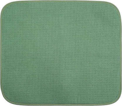 OGGI Absorbent, Reversible Microfiber Dish Drying Mat for Kitchen, Dish Drying Pad, 16 Inch x 18 Inch, Large, Sage