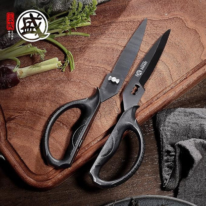 MITSUMOTO SAKARI Japanese Kitchen Scissors, Heavy Duty Poultry Shears, Detachable Titanium Plated Stainless Steel Utility Food Scissors for Meat, Chicken Bone and Herbs - Image 7
