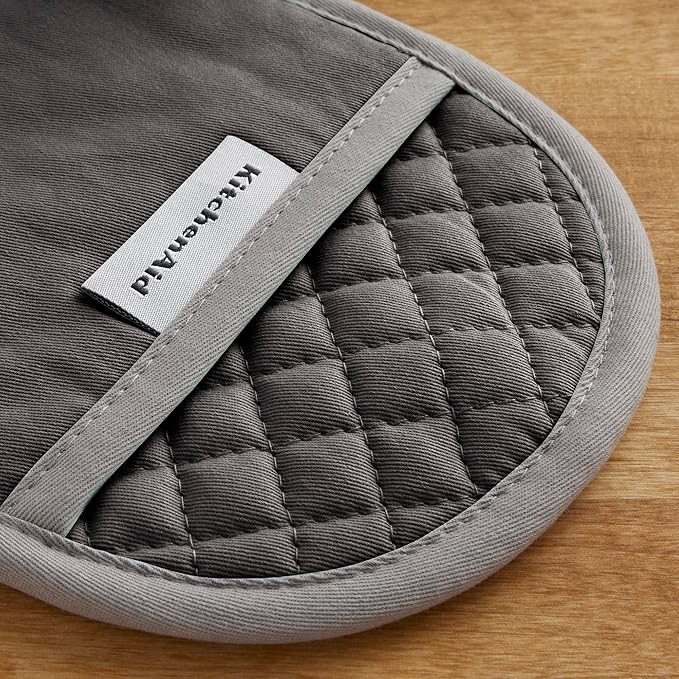 KitchenAid Asteroid Pot Holder 2-Pack Set, Charcoal Grey, 6.5"x10" - Image 3