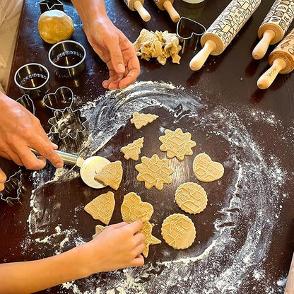 PORTUGUESE TILES Embossed Rolling Pin for Ceramic. Clay Roller and Ceramic Stamp for Embossing Pottery. Baking Gifts for Women by Algis Crafts for Embossed Cookies