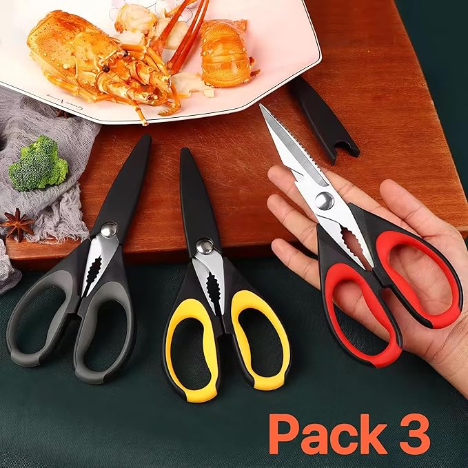 Magnificent Kitchen Scissors Heavy Duty - Multi-Purpose Kitchen Shears for Meat, Poultry, Food - Stainless Steel Cooking Scissors - Dishwasher Safe Culinary Shears - Image 7