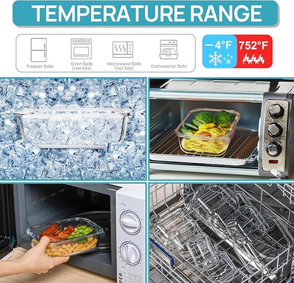 Vtopmart 8 Pack Glass Food Storage Containers with Airtight Lids, Glass Meal Prep Containers, Lunch Containers for Microwave, Oven, Freezer and Dishwasher, BPA Free - Image 3