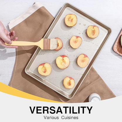 HONGBAKE 2 Pack Jelly Roll Pan 15x10, Commercial Cookie Sheets for Baking with Diamond Texture Surface, 57% Thicker Carbon Steel Baking Sheet for Oven, Nonstick Cooking Tray - Image 7