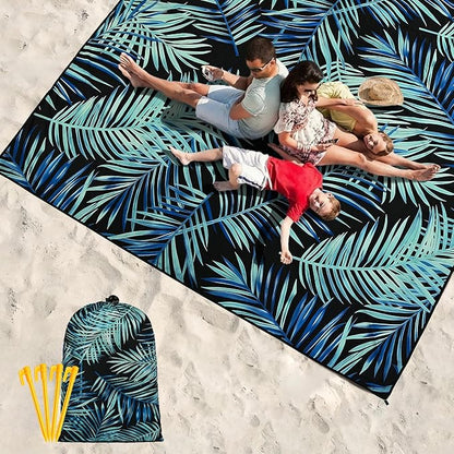 WIWIGO Beach Blanket Waterproof Sandproof Beach Mat 79" X 83"/10'x9'for 2-8 Adults Quick Drying Outdoor Picnic Mat Beach Accessories for Travel, Camping, Hiking - Image 6