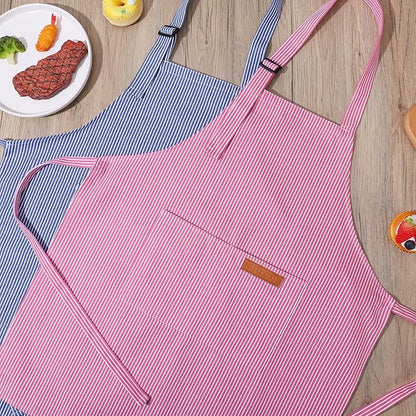 2 Pack Stripes Kids Apron, Kids Cooking Aprons with 2 Pockets, Cute Aprons for Cooking for Boys and Girls