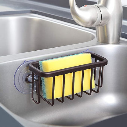 SunnyPoint NeverRust Kitchen & Bathroom Sink Caddy for Sponges, Scrubbers, Soap, 6" x 2.5" x 2.65", with Adhesive Mount - Additional Suction Cup Included –Aluminum (Oil Bronze, NOT Black) - Image 2