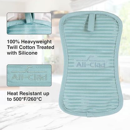 All-Clad Premium Pot Holder & Hot Pad: Heat Resistant up to 500 Degrees - 100% Cotton, 10"x6.25" Hot Pad for Kitchen and Barbeque, 1-Pack, Rainfall - Image 4