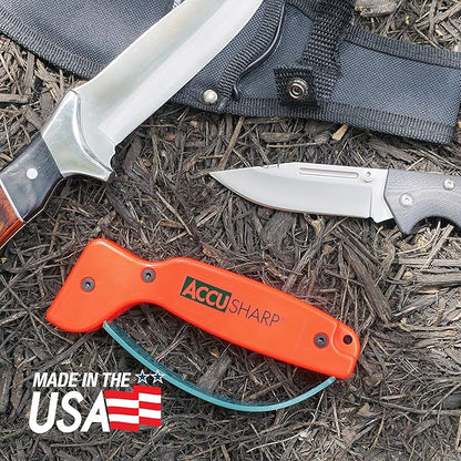 AccuSharp Knife Sharpener, Ergonomic Comfortable Handle, Compact & Easy to Use, Restore and Hone Straight & Serrated Knives, Blaze Orange - Image 5