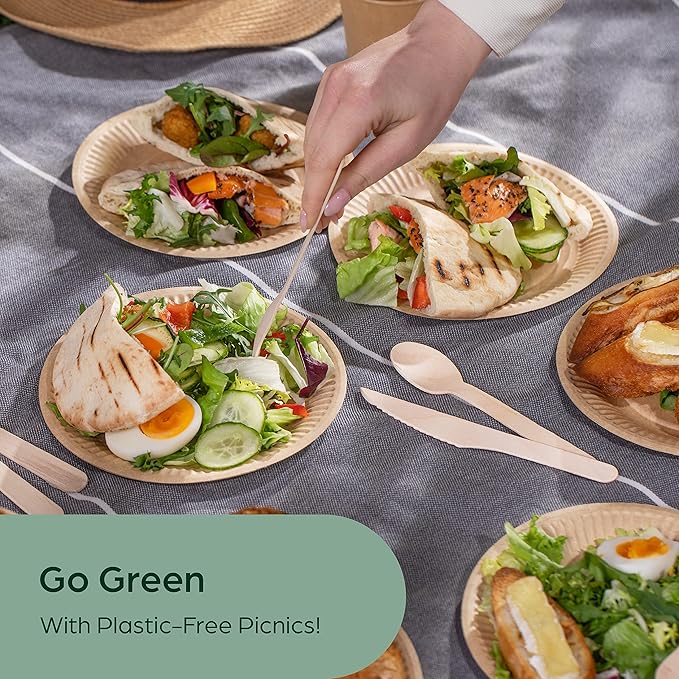 PURPLECLAY Wooden Knives Disposable – 300 Piece Wood Compostable Knives, Eco-Friendly Biodegradable Cutlery Set, Charcuterie Accessories Disposable, Wooden Knife for Parties, Plastic-Free Utensils - Image 7