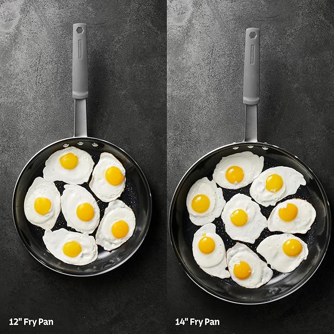 Tramontina Professional 12-Inch Non Stick Large Frying Pan, Heavy-Gauge Aluminum Skillet with Reinforced Nonstick Coating, Gray Handle, Dishwasher and Oven Safe - Image 5