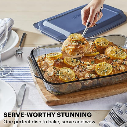Pyrex Colors Tinted (4-PC Full Set) Glass Baking Dish with BPA-Free Lid, Oblong Bakeware Glass Pan For Casserole & Lasagna, Dishwasher, Freezer, Microwave and Pre-Heated Oven Safe, Smoke - Image 4