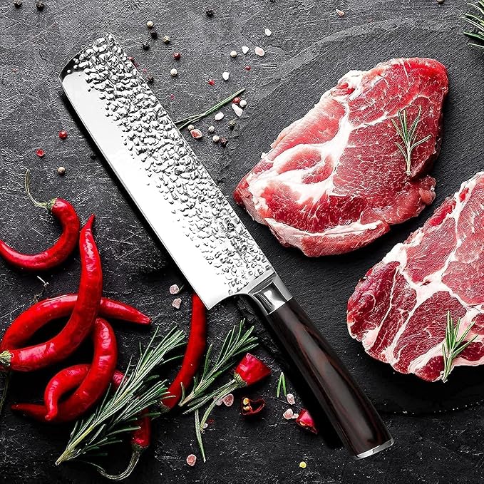 imarku Nakiri Knife, Razor Sharp 7 Inch Multipurpose Vegetable Japanese Chef Knife, High Carbon Stainless Steel Meat Cleaver, Gyutou Knife with Ergonomic Handle, Mothers Day Gift for Mom - Image 9