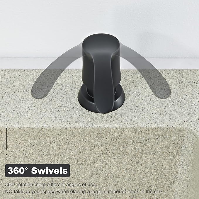 GAGALIFE Kitchen Sink Soap Dispenser - Sink Soap Dispenser Pump with 40" Silicone Extension Tube Kit (Matte Black), Say Goodbye to Frequent Refills G080-1B