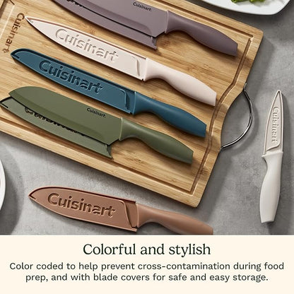 Cuisinart Advantage 12-Piece Kitchen Knife Set, Professional-Quality Nonstick Coated Stainless Steel Knives with Covers, Nonstick Color Coating for Easy Slicing, Ergonomic Handles, G1022-12M - Image 3