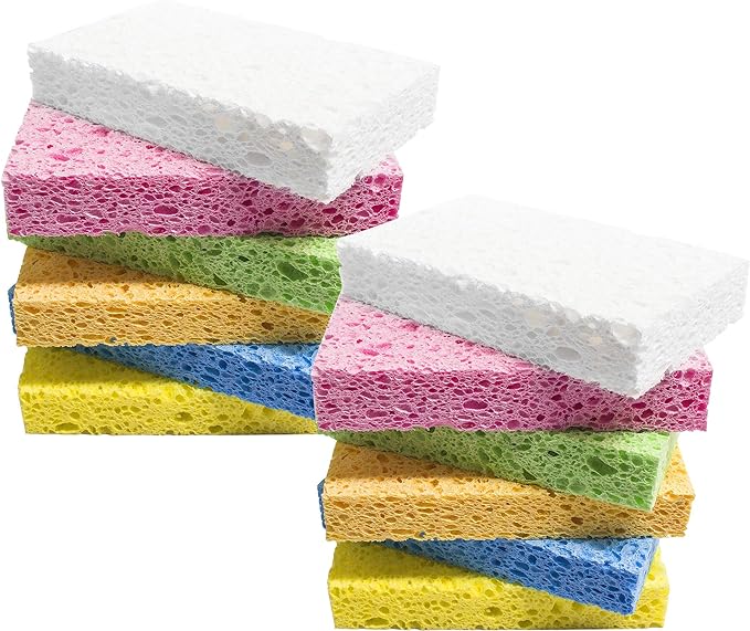 ARCLIBER Kitchen Sponge,Heavy Duty Color Cellulose Sponge,Clean Tough Messes Without Scratching (12 Pack) by ARCLIBER