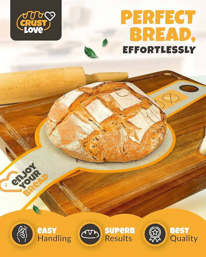 CRUSTLOVE Silicone Bread Sling for Dutch Oven – Non-Stick Sourdough Sling & Baking Mat – Reusable & Easy to Clean – Heat Resistant to 480°F – Silicone Sourdough Sling for Artisan Bread Baking Supplies - Image 2