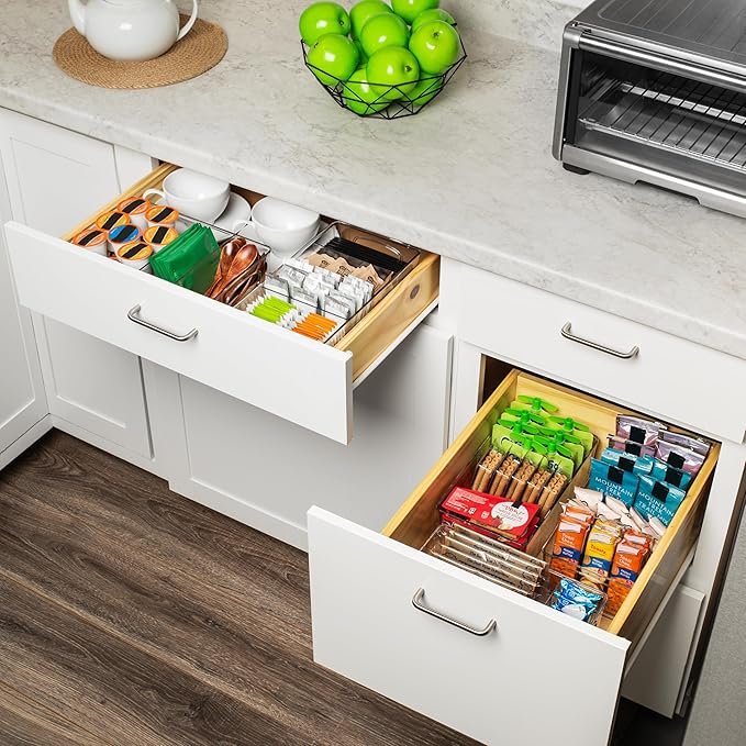 ClearSpace Plastic Pantry Bins with Removable Dividers - Kitchen Storage and Organization (4 Pack) - Image 4