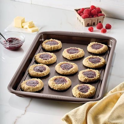 Circulon Nonstick Bakeware, Nonstick Cookie Sheet / Baking Sheet - 10 Inch x 15 Inch, Chocolate Brown - Image 7