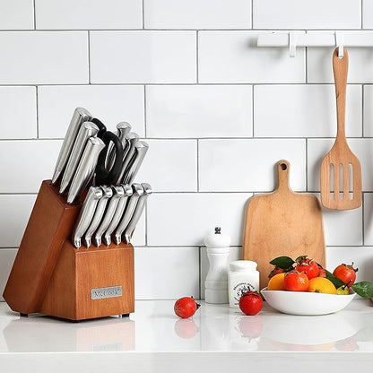McCook® Knife Sets, German Stainless Steel Kitchen Knife Block Sets with Built-in Sharpener (Pack of 2) - Image 4