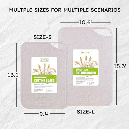 Cutting Board for Kitchen, Wheat Straw Fiber Cutting Board, Dish Washer Safe, w/Juice Grooves for Meat, Veggies,Easy Grip Handle, Non-slip Surface,Eco-friendly,Serveware Accessories(13.1‘x9.4‘)