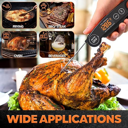 1 Second Instant Read Food Thermometer Rechargeable Meat Thermometer Digital Kitchen Thermometer - Fast & Accurate Food Thermometer for Cooking, Grill Thermometer, BBQ Thermometer Waterproof - Image 3