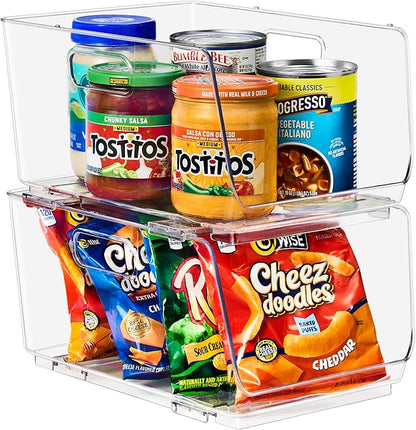 Sorbus Stackable Storage Bins Open Front - Clear Stackable Storage Bins - Pantry Bins for Storage and Organization - Acrylic Stackable Bins for Kitchen - Clear Pantry Organizer Bins (Medium 2 Pack) - Image 8