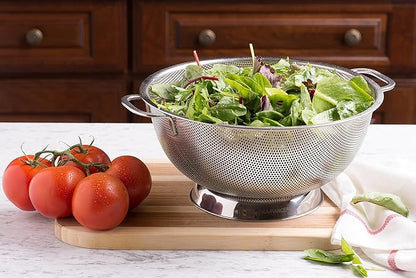 Bellemain 3 Qt Metal Colander with Handle | Pasta, Spaghetti, Berry, Fruit, Vegetable, Kitchen Food Strainer Basket | 18/8 Stainless Steel Colander Bowl | Pot Drainer for Cooking, Sifter Strainer - Image 5