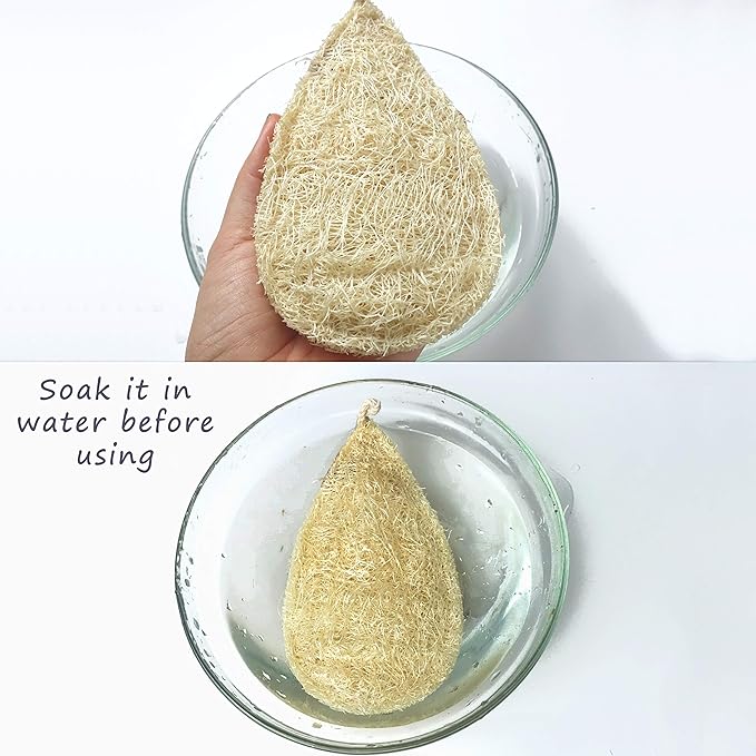 Natural Loofah Dish Sponge Pack 3 Vegetable Scrubber for Kitchen -100% Biodegradable Compostable Dishwashing Scouring Pad Zero Waste Plastic Free Eco Friendly Sustainable - Image 5