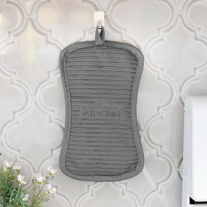 All-Clad Premium Pot Holder & Heating Pad, (2-Pack) Heat Resistant to 500 Degrees, 100% Cotton 10"x6.25" for Kitchen and Barbeque, Pewter - Image 8