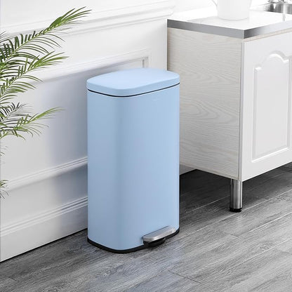 happimess HPM1011G Curtis 8-Gallon Step-Open Trash Can, Fingerprint Resistant, Modern, Minimalistic for Home, Kitchen, Laundry Room, Office, Bedroom, Bathroom, Tide Pool Blue - Image 2