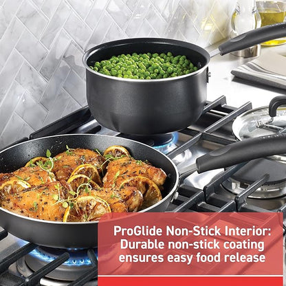 T-fal 20 piece set of Signature Nonstick Cookware with Ice Force German Stainless Steel Kitchen Knife Set and Wood Block - Image 7