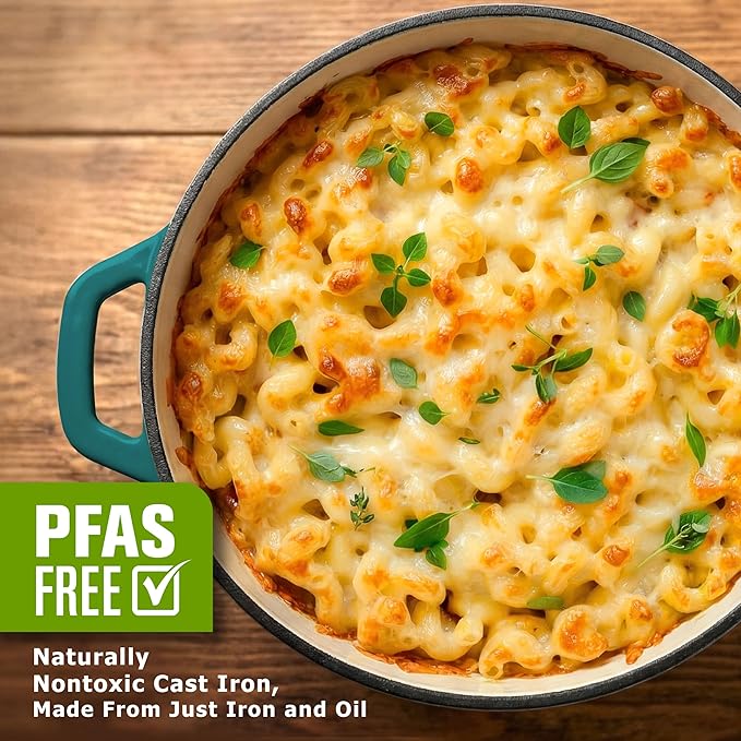 Mueller DuraCast 6 Quart Enameled Cast Iron Dutch Oven Pot with Lid, Sourdough Bread Baking, PFOA-Free, 500°F Oven Safe - All Cooktops incl. Induction, Braising & Slow Cooking, Emerald - Image 3