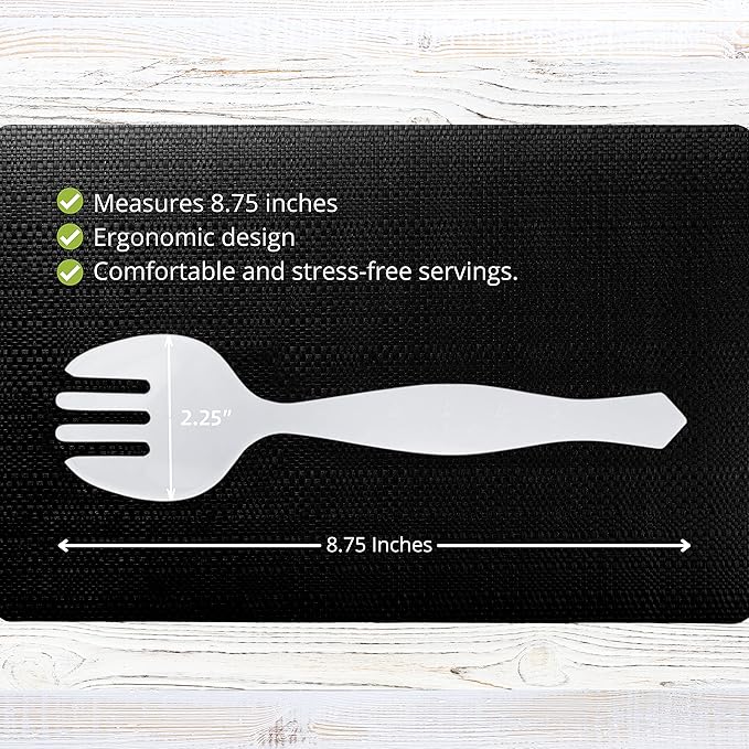 PARTY BARGAINS Disposable White Plastic Serving Forks 8.75 Inch – Heavy Duty White Plastic Forks for Parties, Catering, Weddings, Events – 6 Count