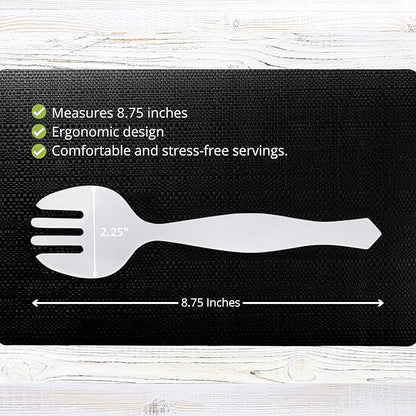 PARTY BARGAINS Disposable White Plastic Serving Forks 8.75 Inch – Heavy Duty White Plastic Forks for Parties, Catering, Weddings, Events – 6 Count