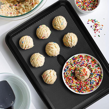 Baker's Secret Baking Sheet Pan Set, 3x Cookie Sheets for Oven, Diamond Texture Premium Air Flow Circulation, Set of 3 Baking Trays, Extra Thick 0.6mm with Diamond Base PFOA, PFOS, PTFE and PFAS free - Image 7