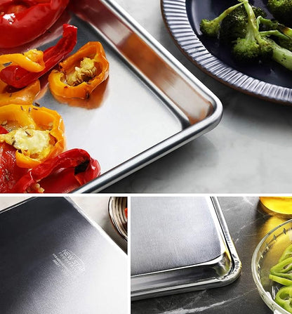 New Star Foodservice Commercial-Grade 18-Gauge Aluminum Sheet Pan/Bun Pan (9 x13 x1 inch (Quarter Size)) - Image 6