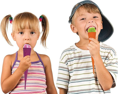 HIC Kitchen Flavor Blast Silicone Ice Pop Makers, Non-Stick, Flexible, Reusable, Set of 4, Makes 4 Ice Pops