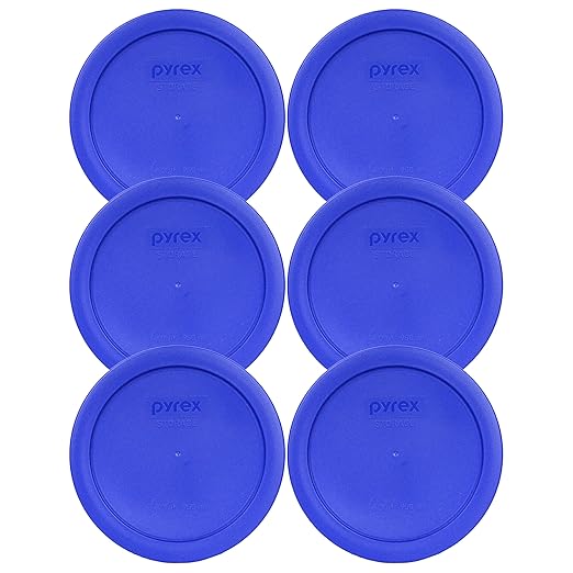 Pyrex 7201-PC 4-Cup Cadet Blue Food Storage Replacement Lid (6-Pack) - Made in USA by Pyrex