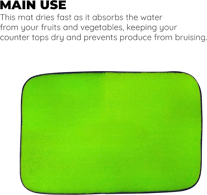 Jacent Microfiber Produce Drying Mat, 12 x 18 inch - 1 Pack