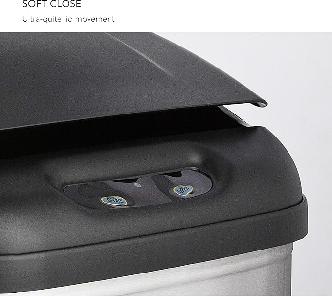 NINESTARS DZT-50-6 The Original Automatic Motion Sensor Trash Can, 13.2 Gal. / 50 L., Stainless Steel