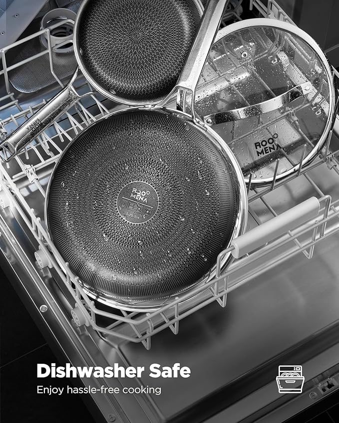 Nonstick Sauce Pan with Lid, Non-Toxic Tri-Ply Hybrid Ceramic Saucepan, 2.5 Quart Stainless Steel Pans, PFAS/PFOA/PTFE Free, Dishwasher & Oven Safe, Induction Compatible - Image 8