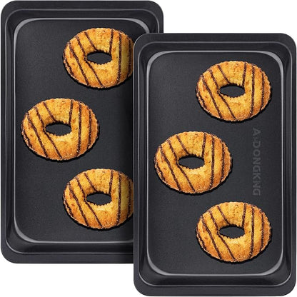 Baking Sheet Pans, Cookie Tray, Nonstick Heavy Carbon Steel Bakeware, 2-Pack, 12 X 7.5 Inches (Inner 11 X 6.9) by OurProductYourLifestyle