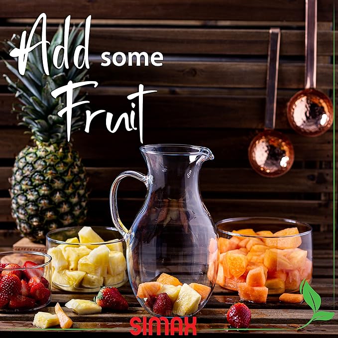 Simax Glass Pitcher With Spout, 1.5 Quart Borosilicate Glass Pitchers With Handle, Made in Europe Glass Water, Cocktail, Margarita, Sangria Pitcher - Image 7