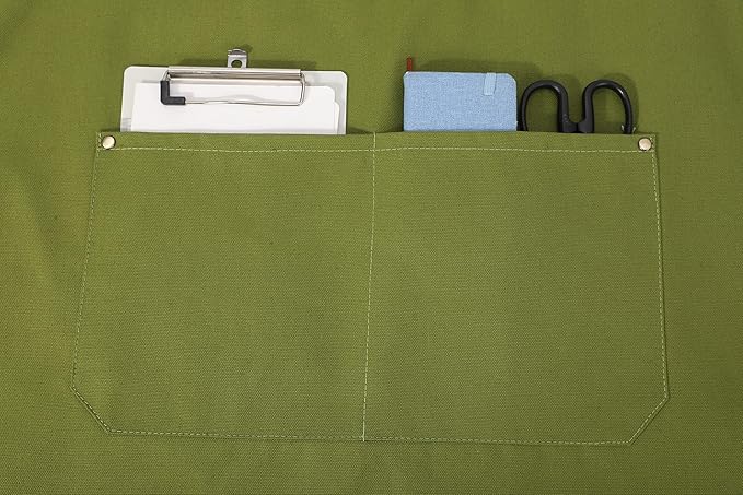 AFUN Chef Aprons for Women Men with Oversized Pockets, 12-Ounce Cotton Canvas Cross Back Water Repellent Apron (Army Green) - Image 7