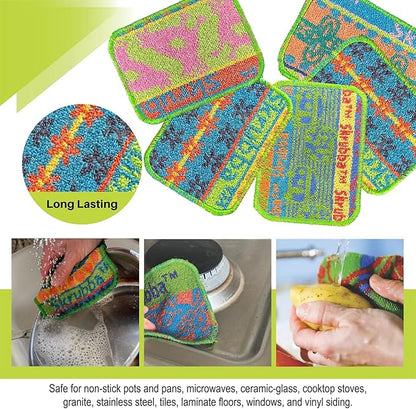 Wet-it! Skrubba 6-Pack Reusable Dish Scrubbers – Non-Scratch Scouring Pads for Kitchen & Household – Eco-Friendly, Dishwasher Safe Scrub Sponges for Dishes, Pots & Pans (Vogue) - Image 5