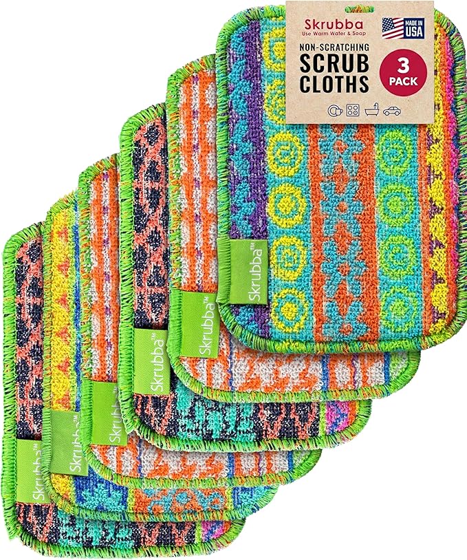 Wet-it! Skrubba 6-Pack Reusable Dish Scrubbers – Non-Scratch Scouring Pads for Kitchen & Household – Eco-Friendly, Dishwasher Safe Scrub Sponges for Dishes, Pots & Pans (Vogue) by Wet-It